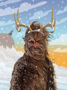 PJ McQuade Star Wars Christmas Cards (Chewie)