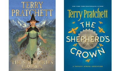 Terry Pratchets new novel The Shepherd's Crown. (l-r) UK cover and US cover